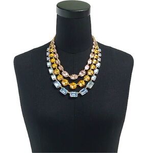 J. Crew Gold and Yellow Crystal Necklace